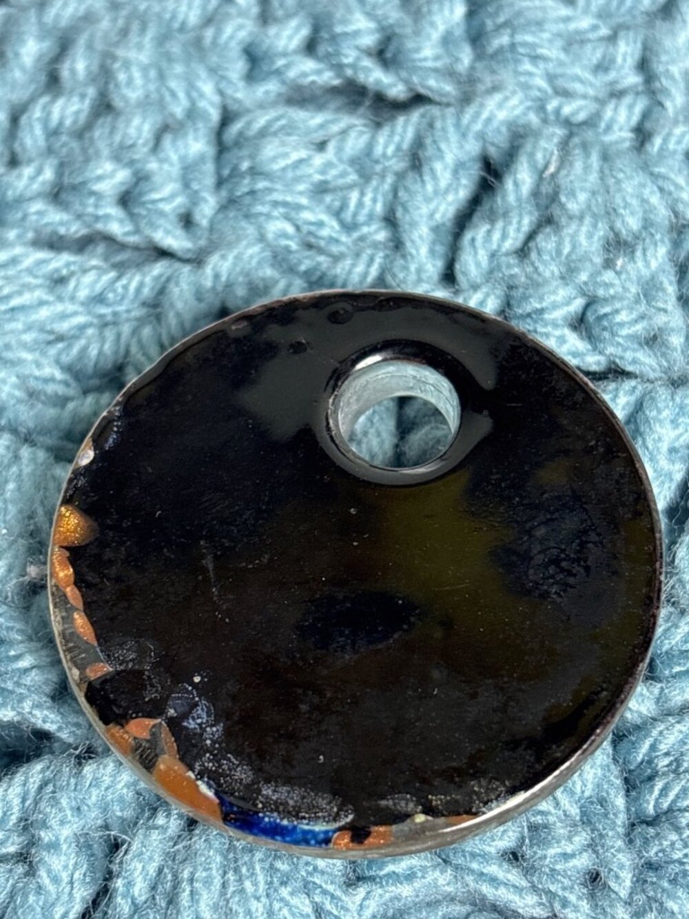 Art Glass Circle Pendant 2 inches - Picture 2 of 2
